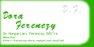 dora ferenczy business card